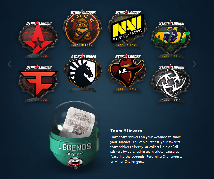 Les stickers du major Starladder Berlin 2019